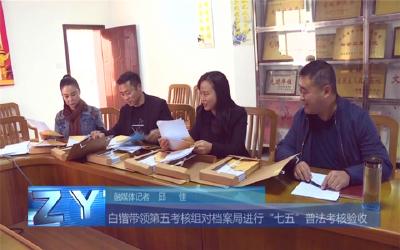 白锴带领考核组对市档案局进行“七五”普法考核验收