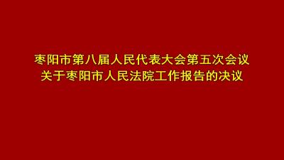 枣阳市第八届人民代表大会第五次会议关于枣阳市人民法院工作报告的决议