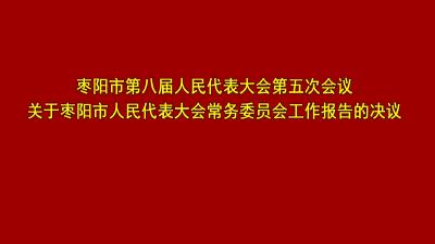 枣阳市第八届人民代表大会第五次会议关于枣阳市人民代表大会常务委员会工作报告的决议