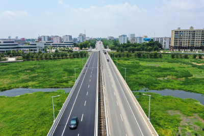 加固后的中兴大道沙河大桥恢复通车