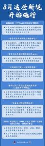 一批关系国计民生的重要新规8月起施行