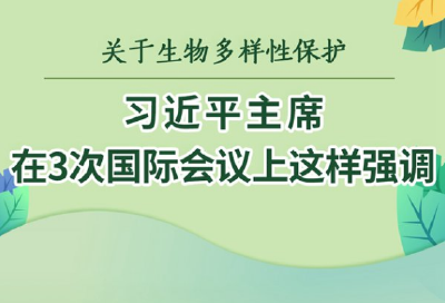 关于生物多样性保护，习近平主席在3次国际会议上这样强调