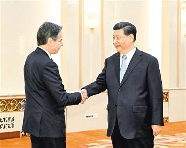 习近平会见美国国务卿布林肯