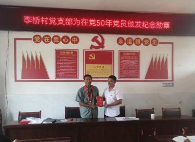 王城镇为老党员颁发“光荣在党50年”纪念章