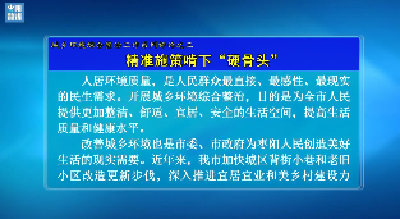 V视 | 城乡环境综合整治工作系列评论之三：精准施策啃下“硬骨头”