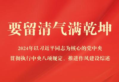 要留清气满乾坤——2024年以习近平同志为核心的党中央贯彻执行中央八项规定、推进作风建设综述