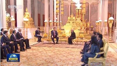 习近平会见柬埔寨国王西哈莫尼