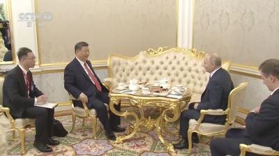 习近平同俄罗斯总统普京茶叙