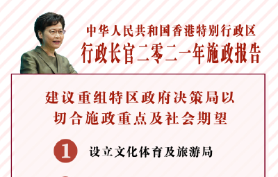 林郑月娥就重组特区政府决策局提出建议