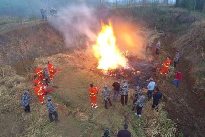 宜城：部门地方协同作战开展森林防火演练活动