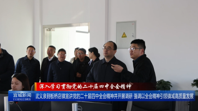 【云视听】【深入学习贯彻党的二十届四中全会精神】武义泉到板桥店镇宣讲党的二十届四中全会精神并开展调研 强调以全会精神引领镇域高质量发展