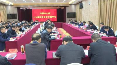 市委理论学习中心组召开党的十九届四中全会精神专题学习会