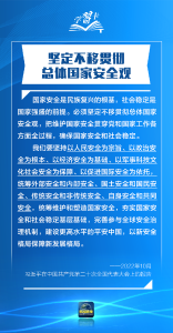 “国家安全是民族复兴的根基，社会稳定是国家强盛的前提”