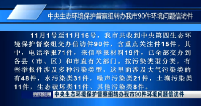 【V视】中央生态环境保护督察组转办我市90件环境问题信访件
