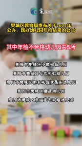 樊城区教育局公示5所年检不合格幼儿园
