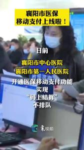 襄阳医保移动支付上线！