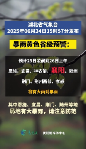 湖北省气象台发布暴雨黄色省级预警