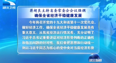 蒋超良:确保全省经济平稳健康发展 以钉钉子精神抓好脱贫攻坚