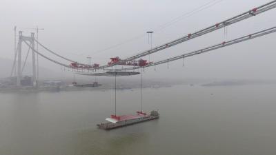 视频丨棋盘洲长江公路大桥建设提速