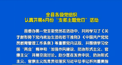 视频丨全县各级党组织认真开展6月份“支部主题党日”活动