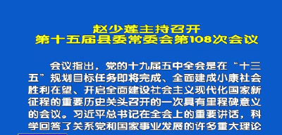 视频丨赵少莲主持召开十五届县委第108次常委会