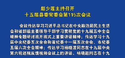 视频丨赵少莲主持召开十五届县委第115次常委会议