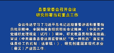 视频︱县委常委会召开会议  研究部署当前重点工作