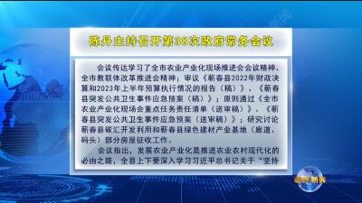 视频｜陈丹主持召开第38次政府常务会议