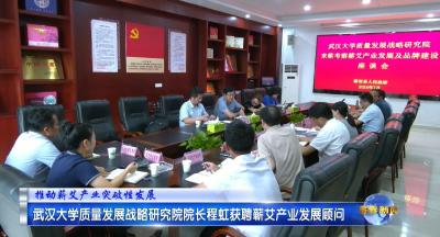 视频｜武汉大学质量发展战略研究院院长程虹获聘蕲艾产业发展顾问 
