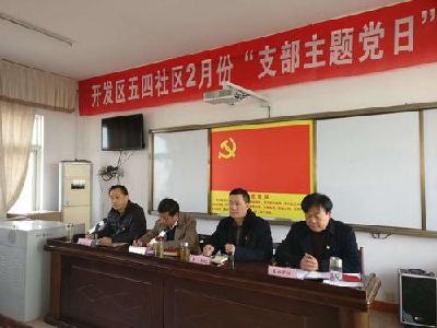 开发区组织开展五四社区2月份“支部主题党日”活动现场观摩会 