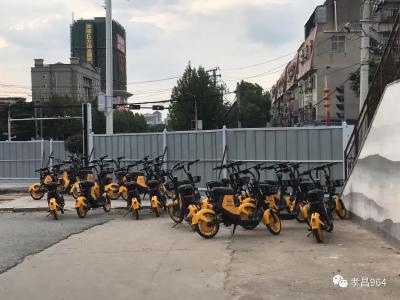 孝昌城区“小黄车”乱停放 ？ 市民呼吁：文明用车！