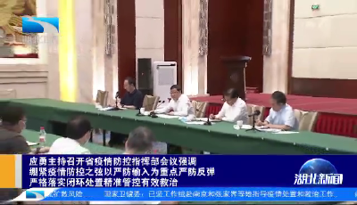 绷紧疫情防控之弦以严防输入为重点严防反弹！应勇主持召开省疫情防控指挥部会议