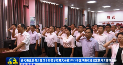 县纪委监委召开党员干部警示教育大会暨2022年党风廉政建设宣教月工作推进会