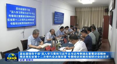 县处级领导干部“深入学习贯彻习近平总书记考察湖北重要讲话精神推进落实省第十二次党代会决策部署”专题培训班第四组研讨会议召开