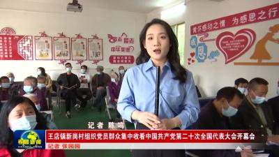 --王店镇新岗村组织党员群众集中收看中国共产党第二十次全国代表大会开幕会