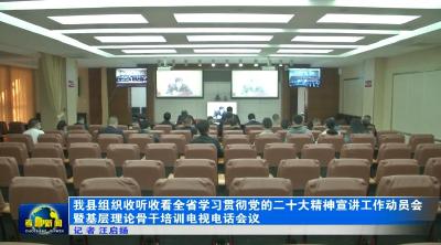 我县组织收听收看全省学习贯彻党的二十大精神宣讲工作动员会暨基层理论骨干培训电视电话会议