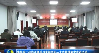 我县统一战线开展学习贯彻党的二十大精神集中宣讲活动