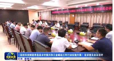《高校科技赋能孝昌县乡村振兴和工业崛起三年行动实施方案》征求意见会议召开
