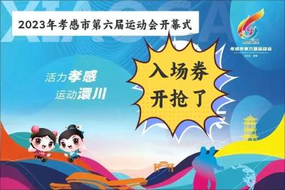 孝感市第六届运动会入场券开抢啦！免费滴！