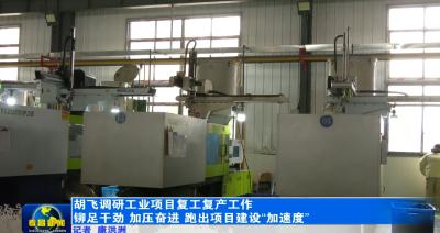 胡飞调研工业项目复工复产工作 铆足干劲 加压奋进 跑出项目建设“加速度”