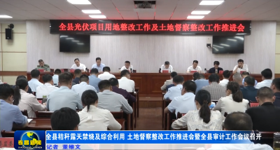 全县秸秆露天禁烧及综合利用、土地督察整改工作推进会暨全县审计工作会议召开