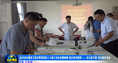 孝昌县书协开展学习宣传贯彻党的二十届三中全会精神暨“我们的中国梦——文化进万家”书法惠民活动 