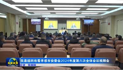 孝昌县组织收看收听孝感市安委会2024年度第六次全体会议视频会
