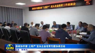 县政协开展“土特产”龙头企业培育专题协商活动