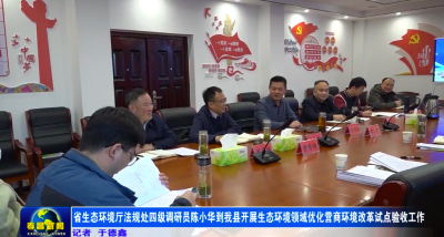 省生态环境厅法规处四级调研员陈小华到我县开展生态环境领域优化营商环境改革试点验收工作