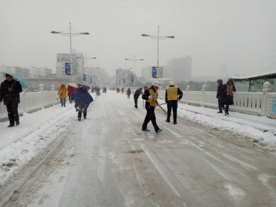 大悟县城管执法局积极应对强降雪天气