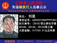 云梦县人民法院公开公布失信人员名单
