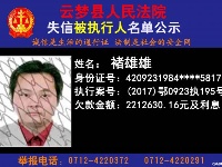 云梦县人民法院公开公布失信人员名单
