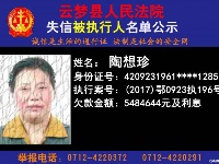 云梦县人民法院公开公布失信人员名单