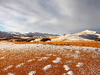 撒哈拉沙漠因降雪出现白沙丘奇观